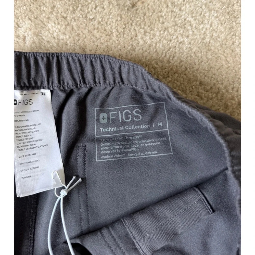 Figs Men's Scrub Pants NEW Cairo Zip Fly Gray Medium